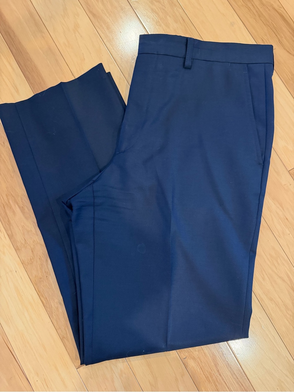 ETRO Men's Flat-Front Navy Wool Dress Pants Trousers Made in Italy